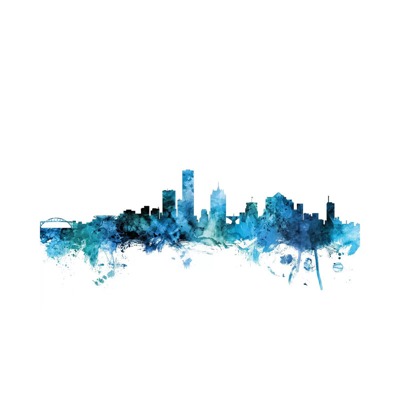 Milwaukee, Wisconsin Skyline by Michael Tompsett - Wrapped Canvas Gallery-Wrapped Canvas Giclée, 30.48 cm H x 45.72 cm W