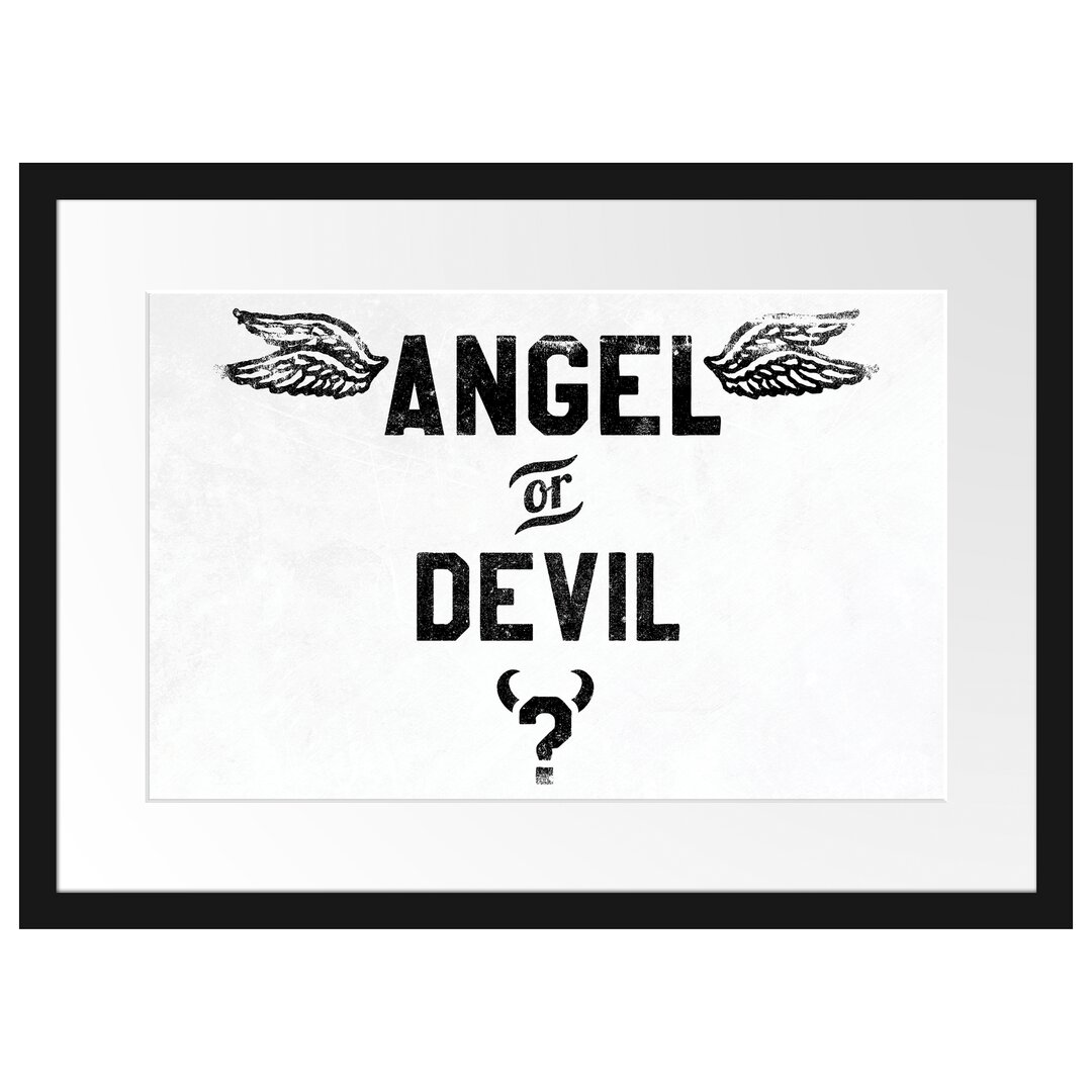 Gerahmtes Poster Angel Or Devil Light