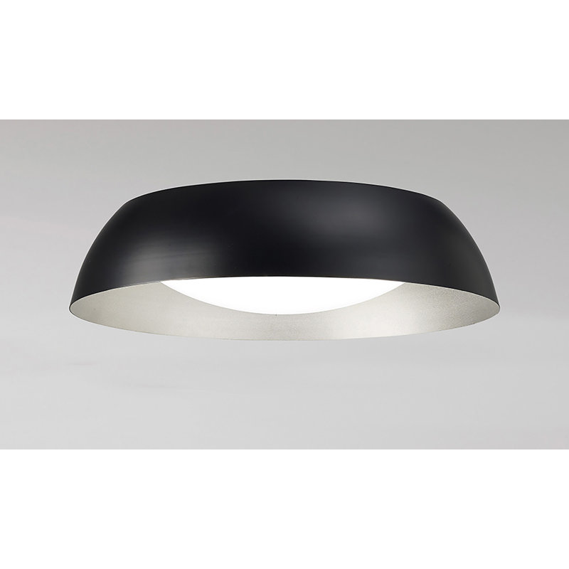 Septimus Acrylic LED Flush Mount, Black, 14cm H x 60cm W x 60cm D
