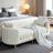 77.17" Chenille Upholstered Bench with Armrests and 2 Pillows-817187171