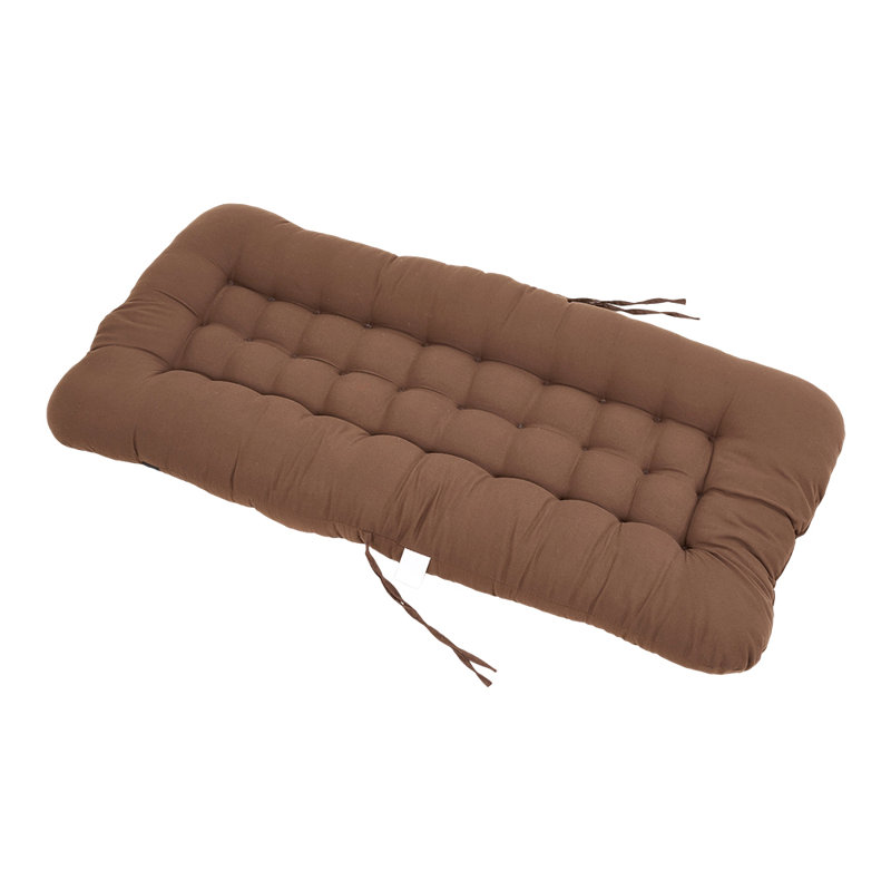 Chair Cushion with Elastic and Tie Straps, Dark Brown