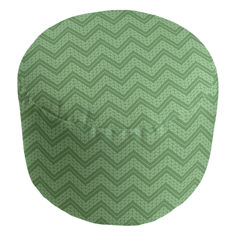 Upholstered Pouf, Medium Green