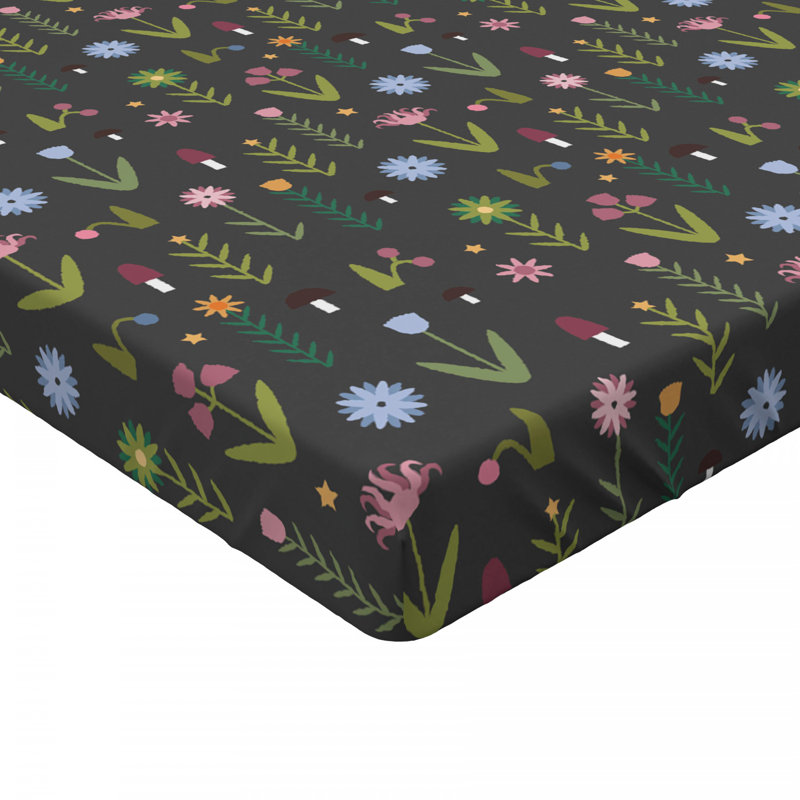 Microfiber Floral Fitted Sheet, Twin Fitted Sheet