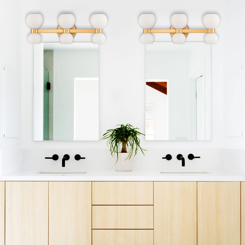Éclairage pour meuble-lavabo à intensité variable à 6 lumières Navarrie, Or