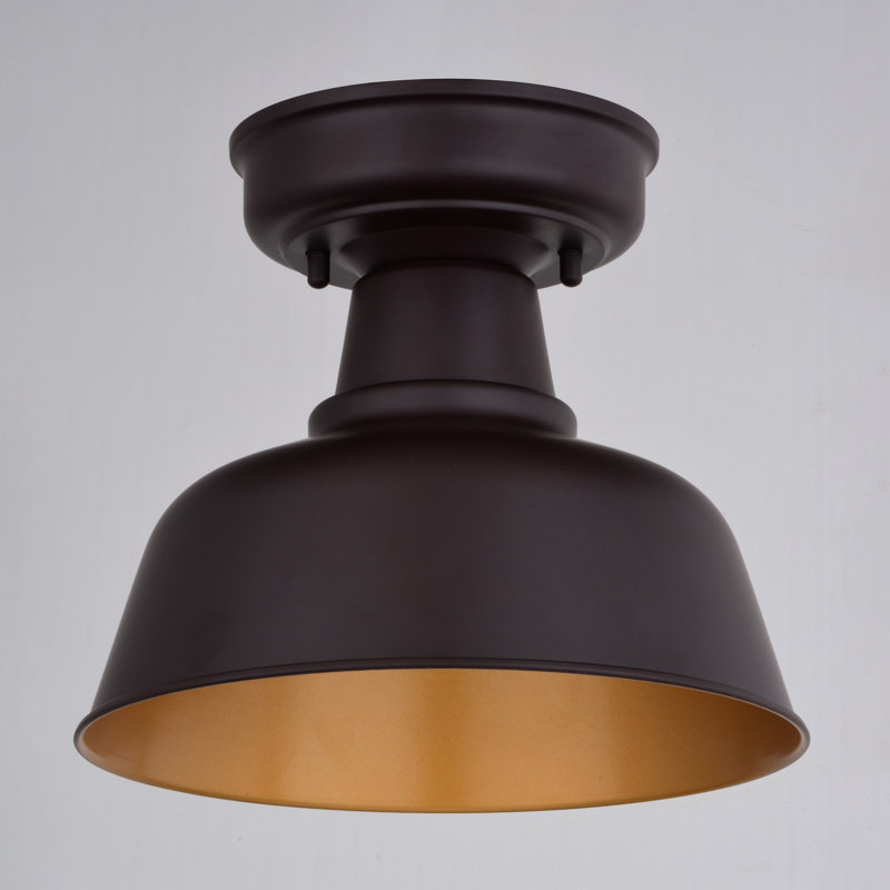 Bronze and Gold Farmhouse Indoor/Outdoor LED Ceiling Light
