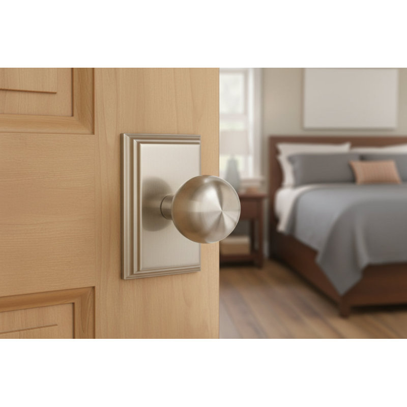Bouton de porte de passage Impresa, Nickel satiné