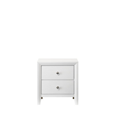 White 2 Nightstand, Contemporary Appearance, Wood For Bedroom Nightstand With 2 Drawers, Finish, Wooden & Living Room