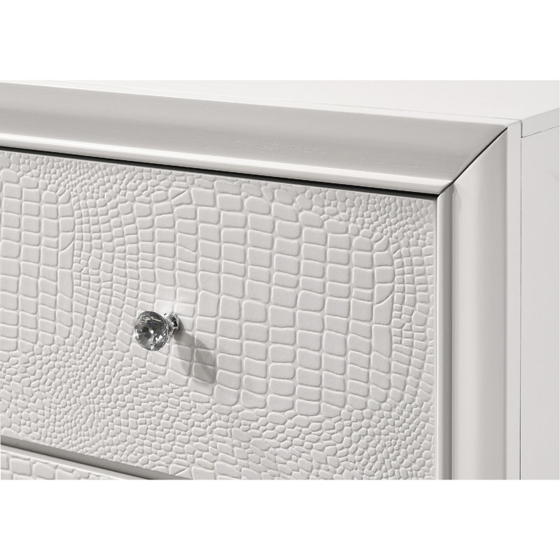 Ensemble de meubles de chambre à coucher en bois à motif de crocodile embossé à 7 tiroirs 1 pièce