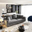 Velours côtelé gris 82,7 po à 3 places, confort luxueux, profond avec coussins moelleux, convertible, support stable pour les adultes, moderne facile à assembler, couleur grise, canapé rembourré confortable, multiples