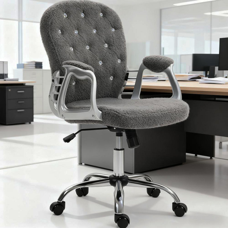 Chaise Kimar avec accoudoirs rembourrés, Velours, Blanc