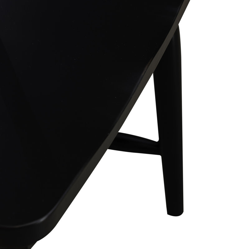 Akarsh Meigs Solid Wood Slat Back Side Chair, Black