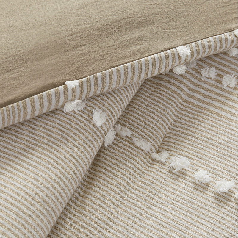Ensemble d'édredon en fil de coton 3 pièces double / grand avec chenille capitonnée, surdimensionné et trop rembourré pour un confort et un style ultimes