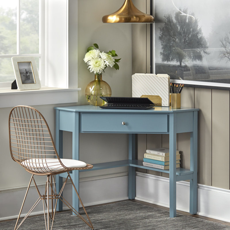 Careyann Corner Writing Desk, Blue
