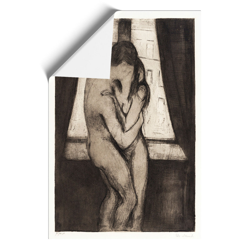 The Kiss Vol.1 by Edvard Munch - No Frame Painting, 42cm H x 30cm W x 0.1cm D