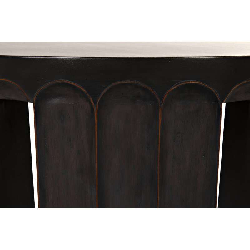 Fluted Solid Wood End Table