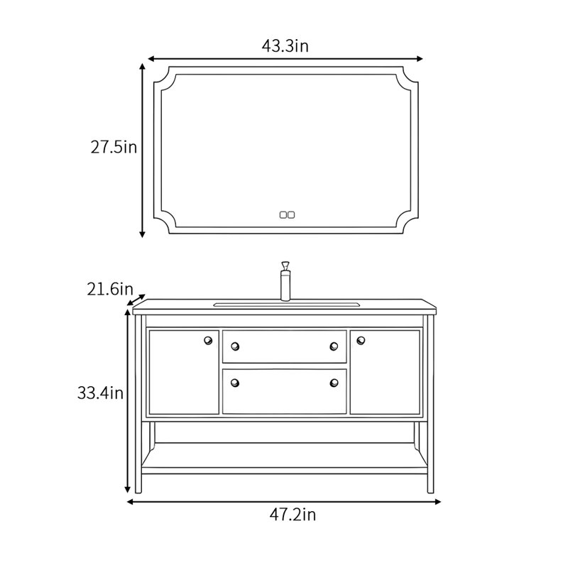 Baldock, 47" W