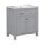 Meuble-lavabo de 30 po avec lavabo en céramique, armoire de salle de bain simple moderne avec 2 portes et une tablette, portes à fermeture douce-115672134