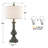 Garytt 25.5" Farmhouse Bedside Table Lamp Set with USB Ports, Bulbs