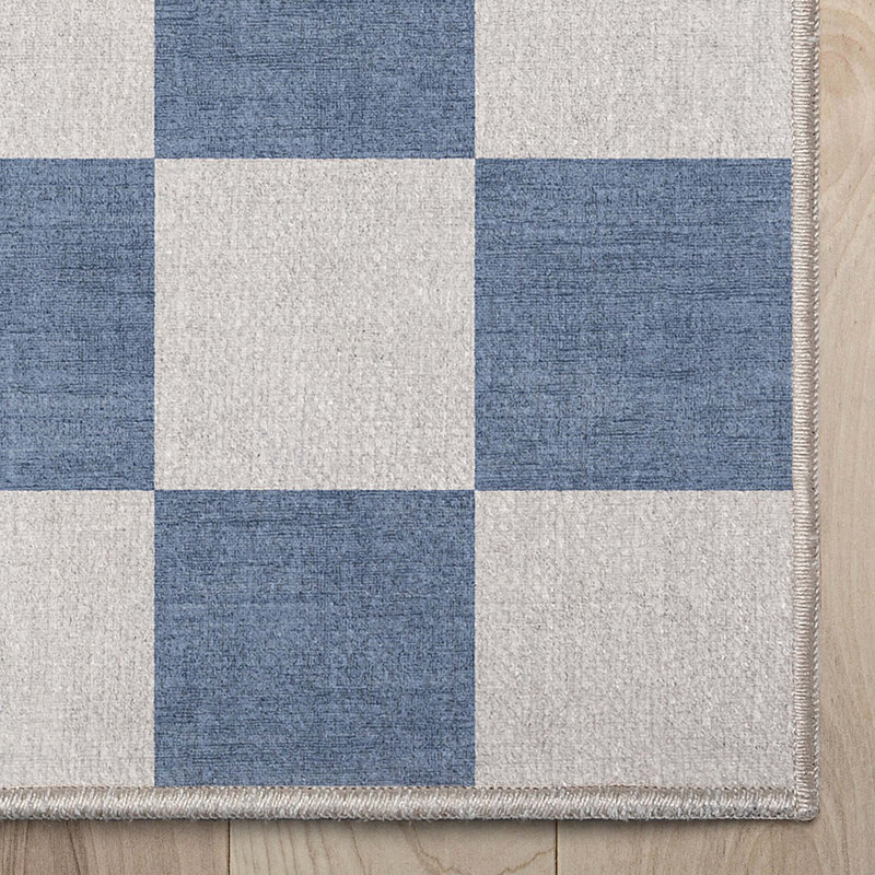 Tapis carré bleu Kehr, Rectangle 3 pi 3 po x 5 pi