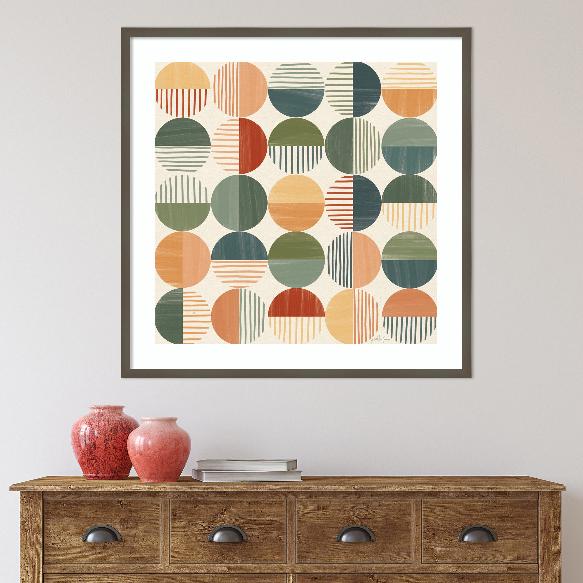 Born To Roam Pattern II, Gray, 33" H x 33" W x 1" D