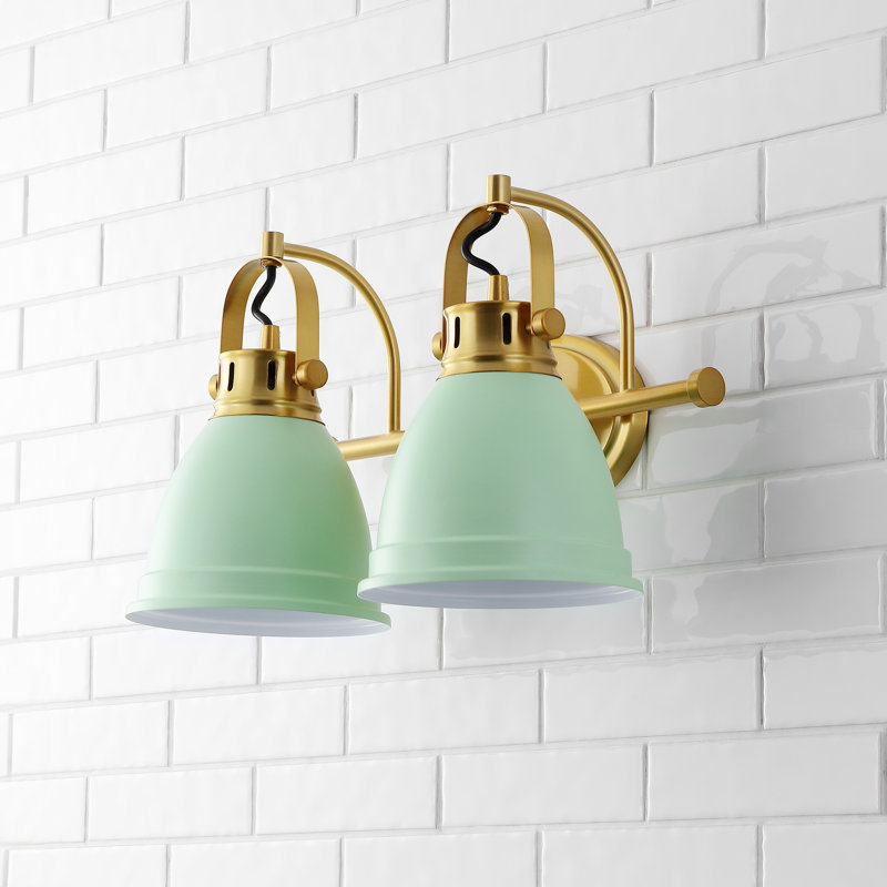  Éclairage pour meuble-lavabo Lejuan, Laiton doré, Vert menthe, 2