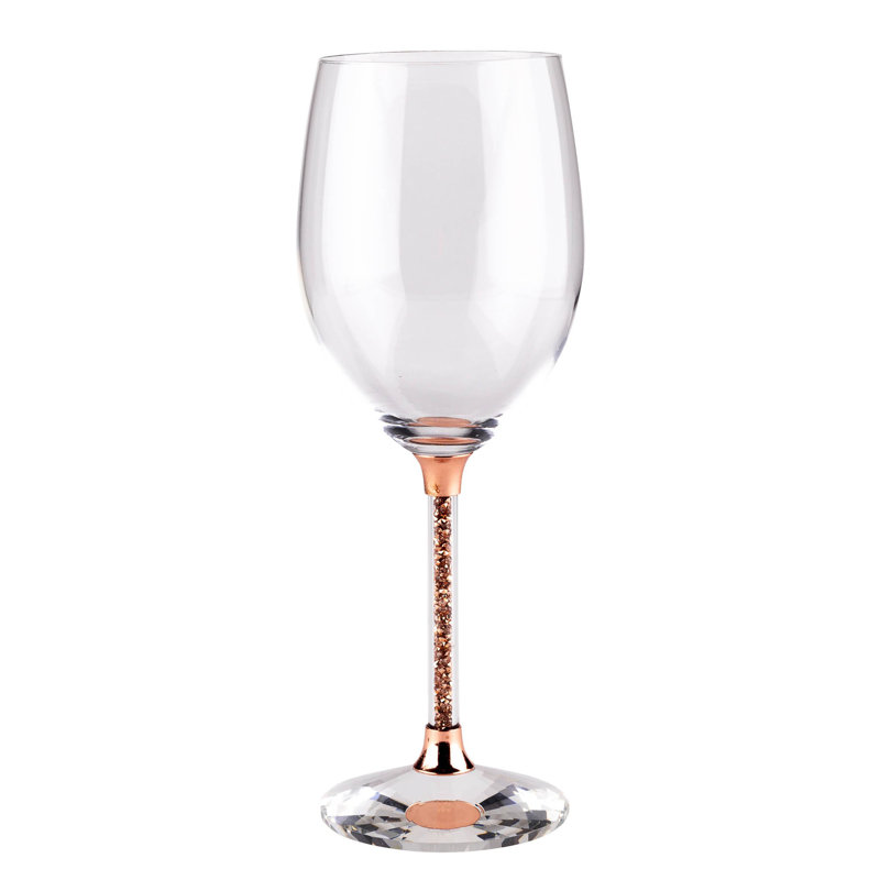 Sparkles Home | Ensemble de verres à vin Vetrina 6 verres en cristal | Tige en strass | Rose, 2, Rose