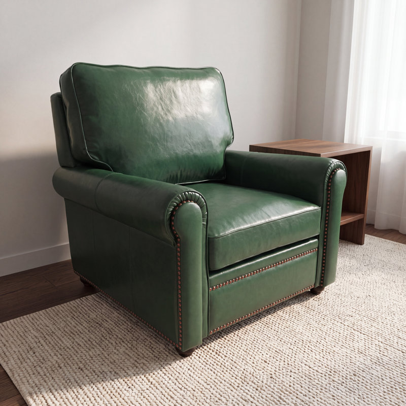 Canapé classique en cuir fleur Chesterfield, 1, Vert