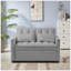 NOUVEAU Canapé-lit en velours gris (pieds de 7 cm)-118043692