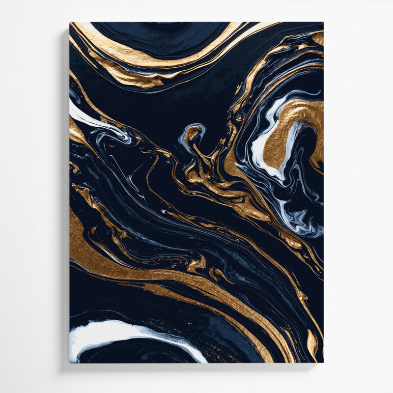 Abstrait art fluide sur toile grise 89, H 30 po x l 20 po
