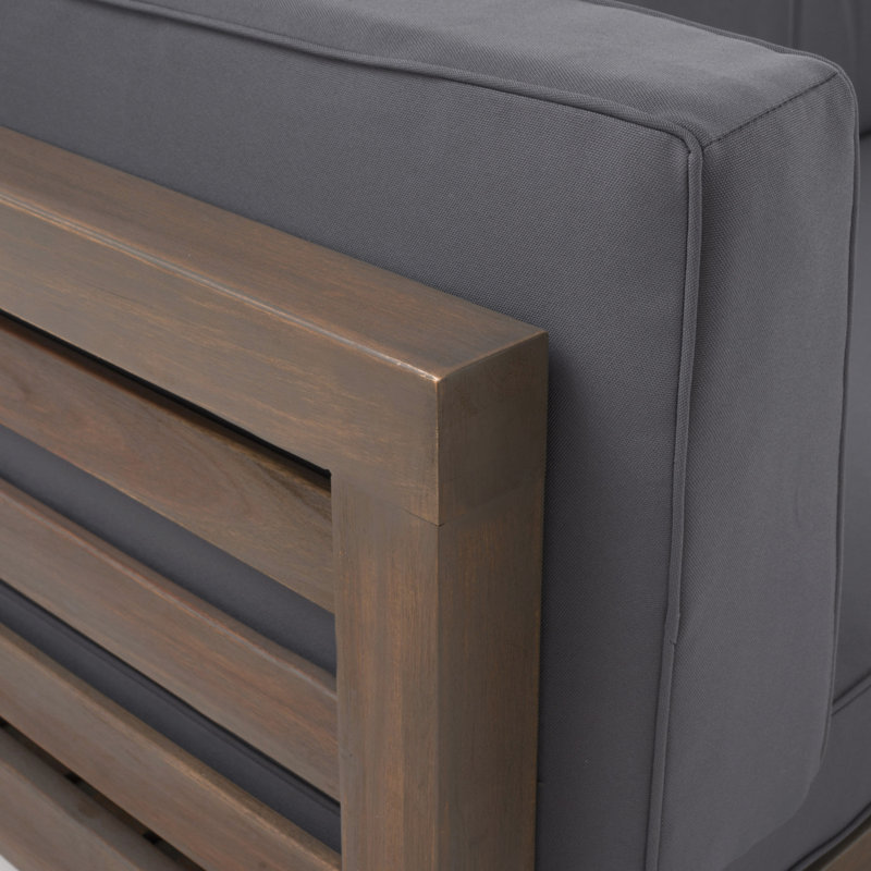 BANC D'ANGLE ET COFFRE À OAN, Gris foncé