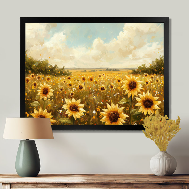 Doniya - Floral Wall Art, Reproduction encadrée d'une seule photo, H 30 po x l 40 po, Noir, noir, noir, noir