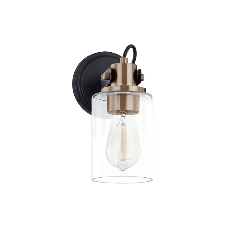 Armed Sconce, Black Matte/Brass Accents
