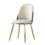 Chaises de salle à manger beige 2 pièces, recouvertes de cuir d'unité centrale, pieds en métal, pour 2 pièces élégantes en cuir, construction stable
