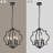 4-Light Black Farmhouse Chandelier Rustic Orb Geometric Pendant Light Fixtures Adjustable Height Ceiling Light