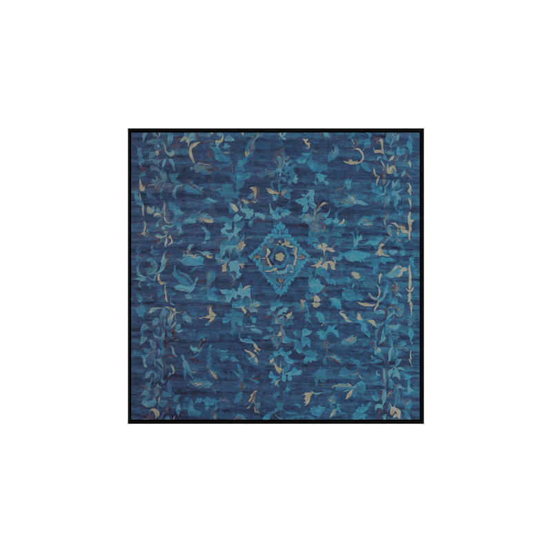 Machine Washable Gray Area Rug, Square 3'