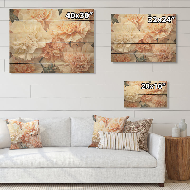 Minimalisme, œillets beige - œillets, art mural sur bois de pin naturel, H 10 po x l 20 po