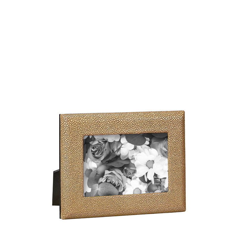 Leather Picture Frame, 4" W x 6" H, Stone