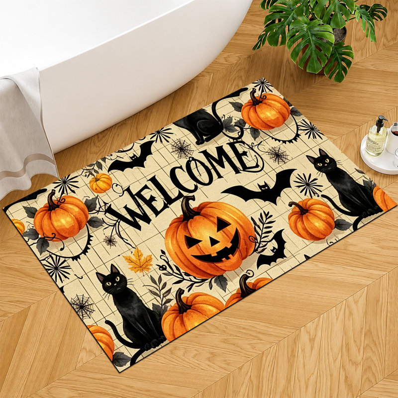 Tapis d'entrée antidérapant pour l'entrée d'Halloween, Halloween 11, 20 po x 32 po