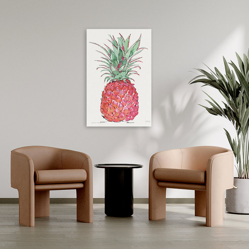 Palm Springs VII - Art crème ananas vert, H 36 po x l 24 po