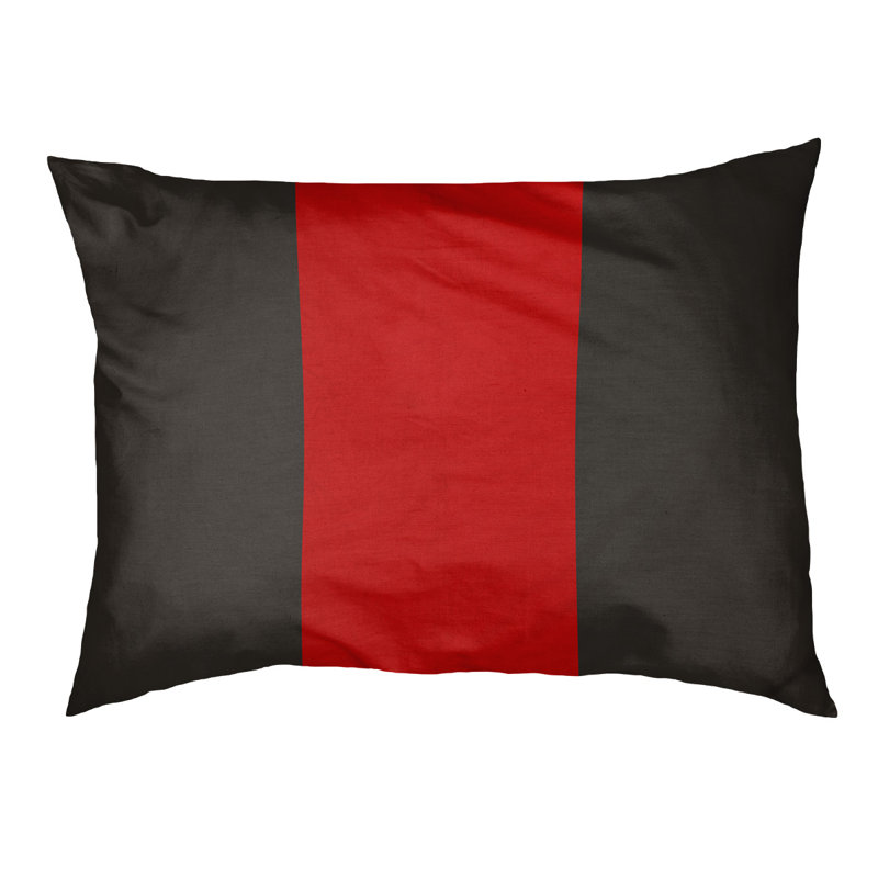 Coussin Atlanta, Grand (l 50 po x P 40 po x H 7 po), Étain / Rouge