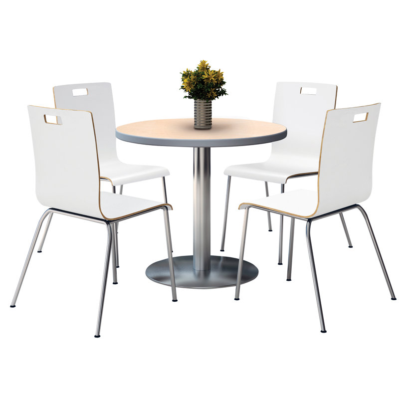Ensemble de table de salle à manger et de chaises 36 po L, L 42 po x P 42 po, Naturel, Blanc