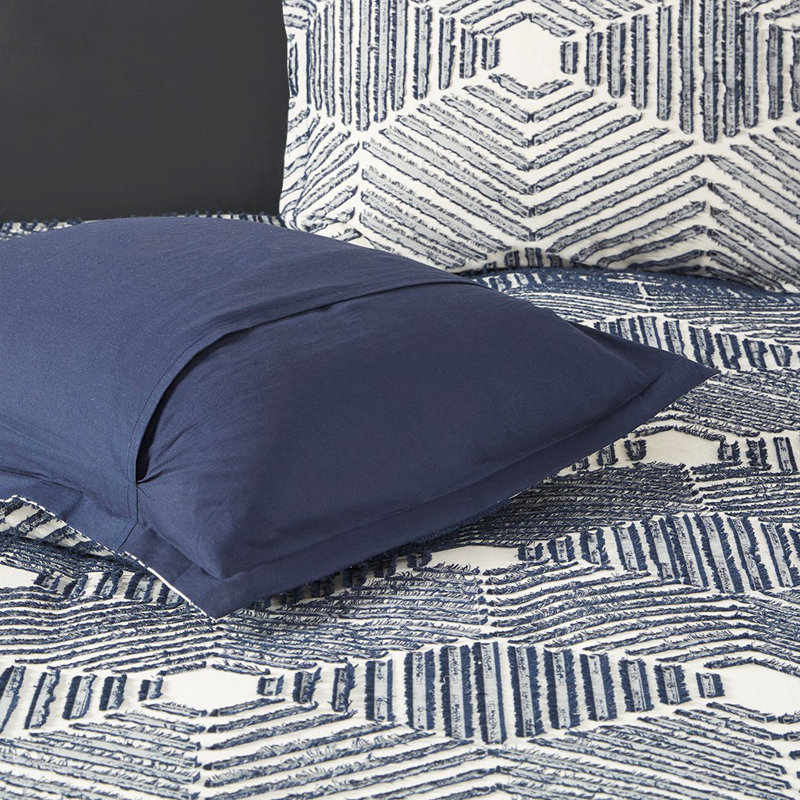 Ensemble de housse de couette en coton jacquard Gracie Mills Anibal Shabby Elegance, Housse de couette pour très grand lit