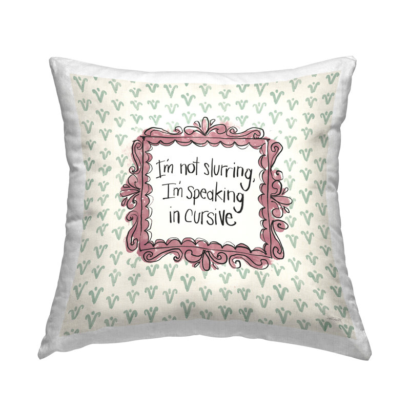 «Speaking In Cursive», coussin décoratif imprimé par Anne Tavoletti