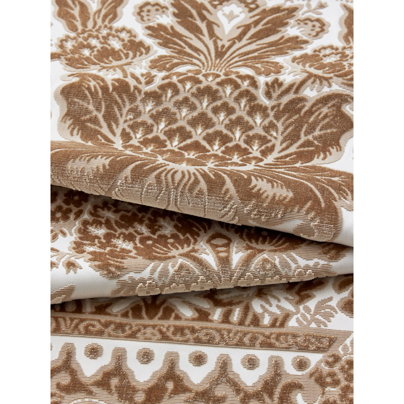 The MET x The House of Scalamandre Regis Velvet Damask, Fawn