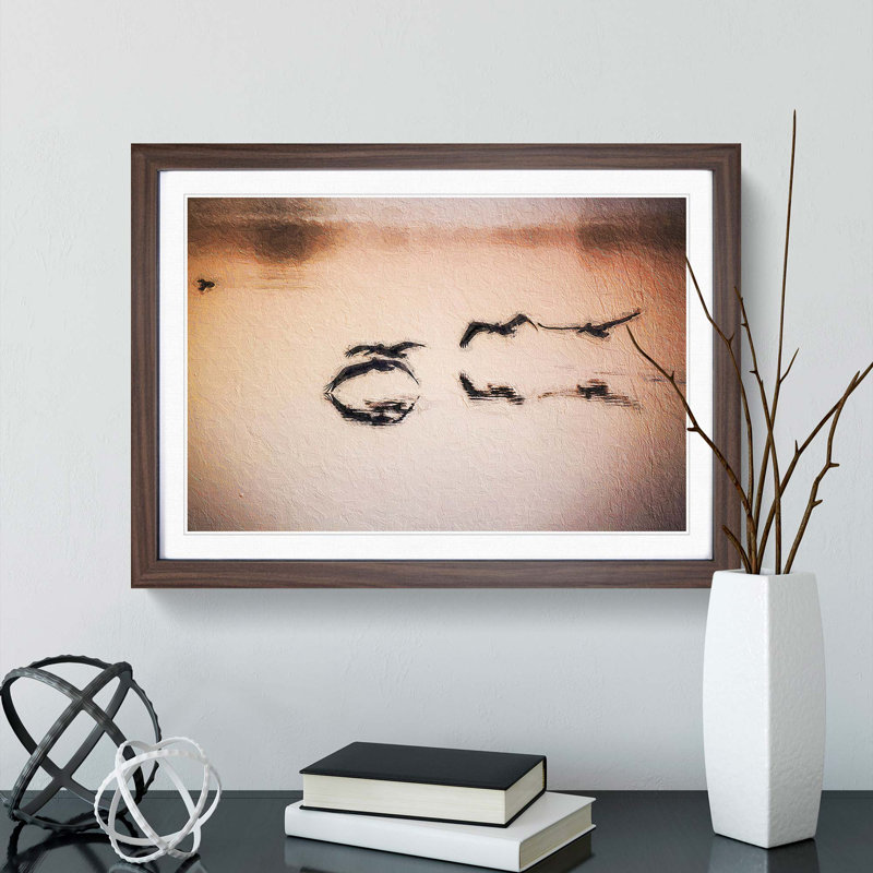 A Flock of Pelicans - Framed Print, 24cm H x 33cm W x 2cm D, Walnut Framed