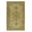 Tapis turc jaune exquis de 5,6 x 8,8 pi avec tapis floral fait à la main