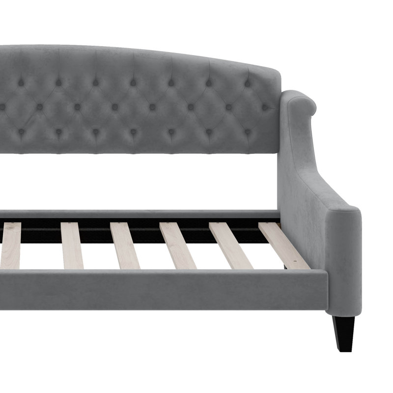 Twin Modern Luxury Tufted Button Daybed, Gray