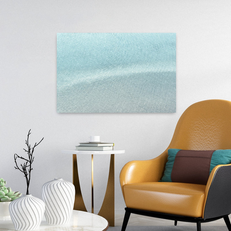 «Blue Water», art mural côtier abstrait et minimaliste, H 16 po x l 24 po