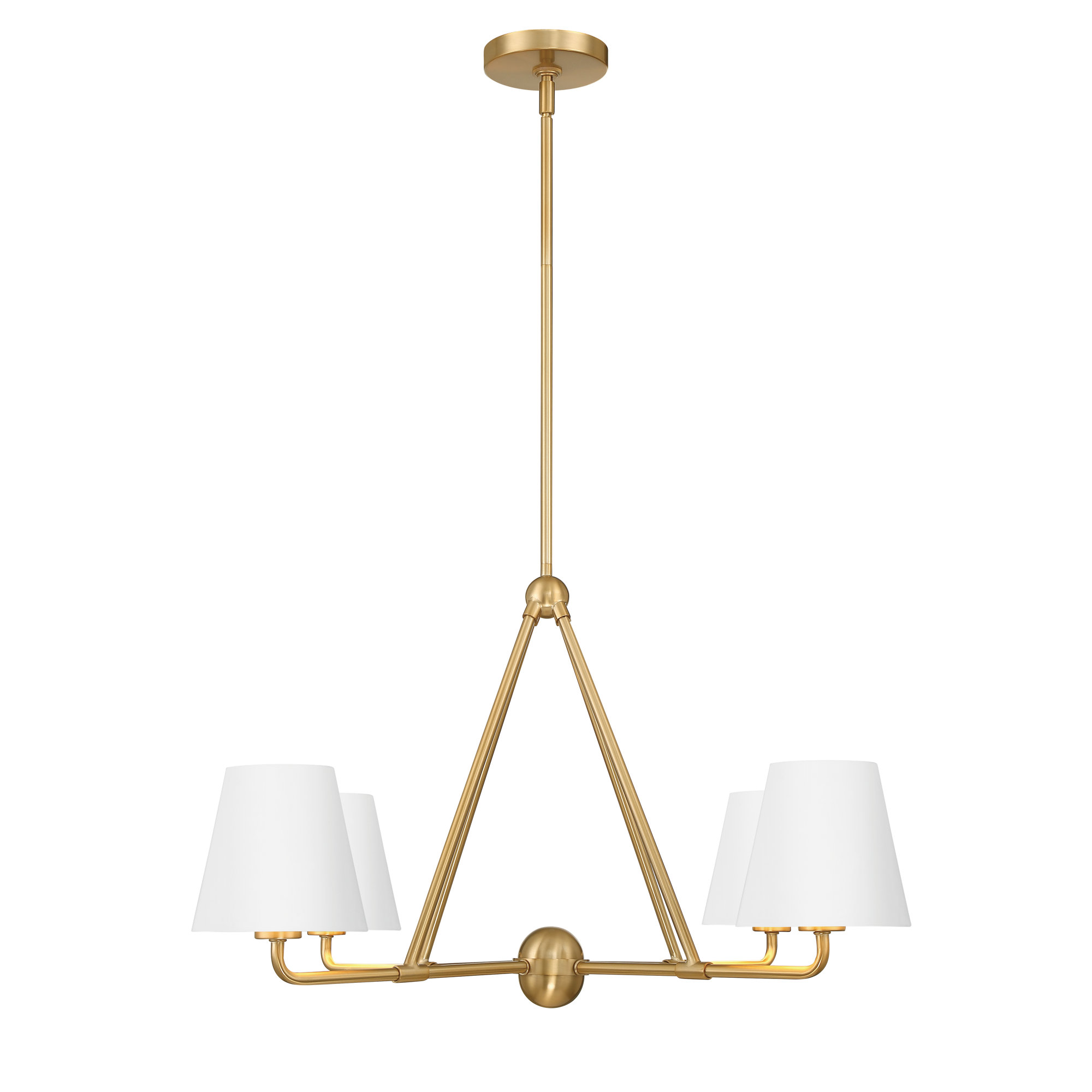 Kinston 4 - Light Shaded Classic Chandelier, White, Gold