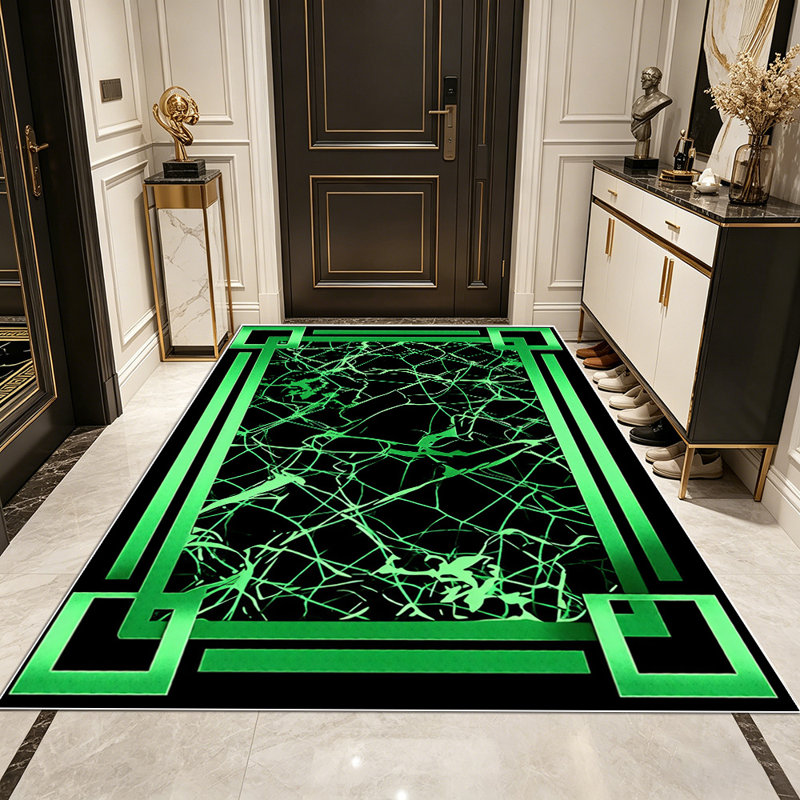 Light luxury art texture living room carpet, modern geometric frame design bedroom carpet, household soft decoration carpet